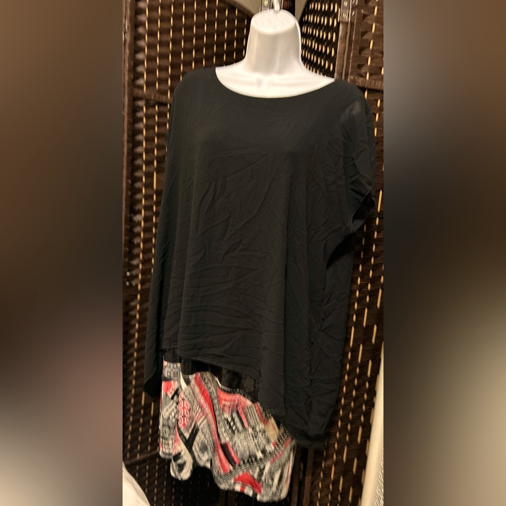 Allegra Koll Black and Pink paisley print dress w/ sequin accents! Beautiful!SzL